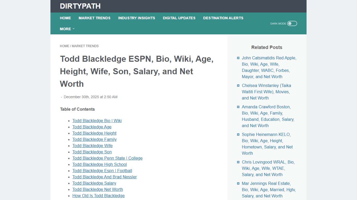 Todd Blackledge ESPN, Bio, Wiki, Age, Height, Wife, Son, Salary, and Net Worth