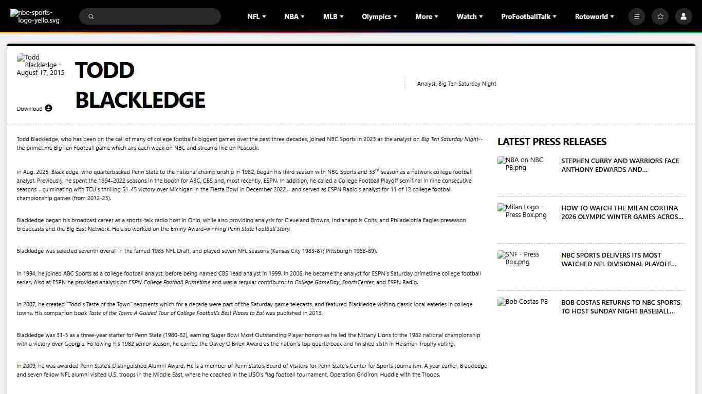 Todd Blackledge - NBC Sports